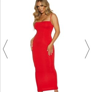 Naked wardrobe red dress.size small